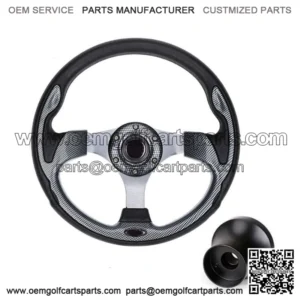12.5inch Golf Cart Steering Wheel with Black Hub Adapter for Club Car DS Carts