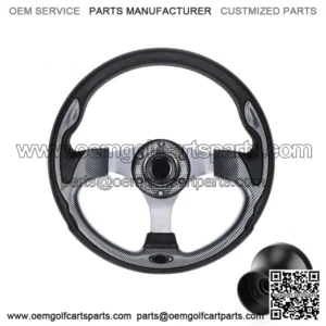 Golf Cart Steering Wheel w/ Black Hub Adapter for EZGO RXV TXT Parts