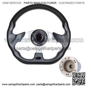 12.5inch Golf Cart Steering Wheel For Yamaha Golf Cart w/ Chrome Hub Adapter