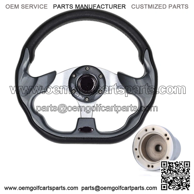 12.5inch Golf Cart Steering Wheel For Yamaha Golf Cart w/ Chrome Hub Adapter