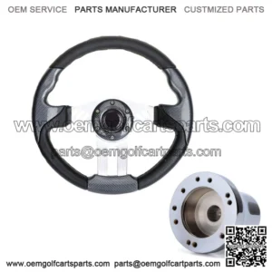 Golf Cart Steering Wheel 12.5" with Adapter Fit Club Car DS Golf Cart