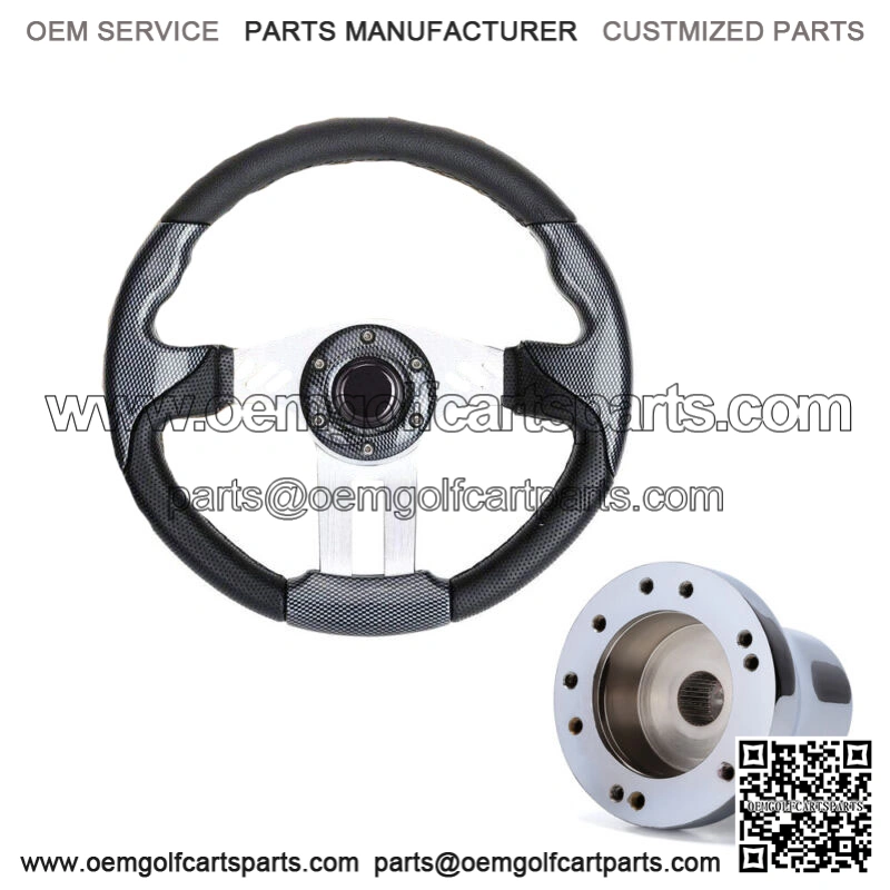 Golf Cart Steering Wheel 12.5" with Adapter Fit Club Car DS Golf Cart