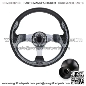 12.5inch Golf Cart Steering Wheel with Black Hub Adapter for Club Car DS Carts