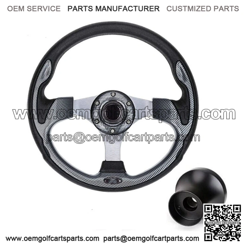12.5inch Golf Cart Steering Wheel with Black Hub Adapter for Club Car DS Carts