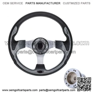 Golf Cart Steering Wheel with Adapter for Club Car Precedent Carbon Fiber