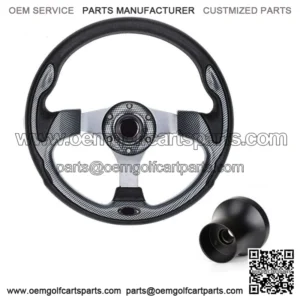 Golf Cart Steering Wheel w/ Black Hub Adapter for EZGO RXV TXT Parts
