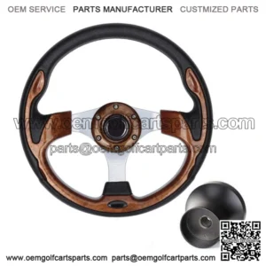 Golf Cart Steering Wheel with Black Adapter for Yamaha G8 G9 -G29 Drive
