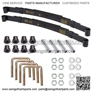 Golf Cart Rear Heavy Duty 4-Leaf Spring Kit for EZGO TXT Electric 1994-up and Gas 1994-2009, Includes Bushings, Sleeves, U Bolts, OEM: 70506-G01 74135-G01 74207-G01 74207-G02 74207-G03