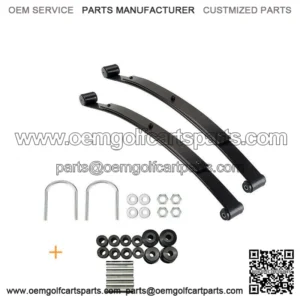 2x HD Rear Leaf Springs 2 Leaf  & Shackle Bushing Kits U Bolts For EZGO RXV 08+
