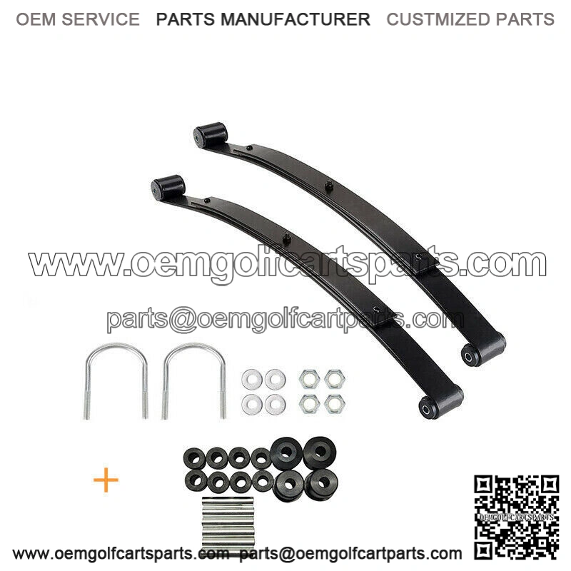 2x HD Rear Leaf Springs 2 Leaf & Shackle Bushing Kits U Bolts For EZGO RXV 08+