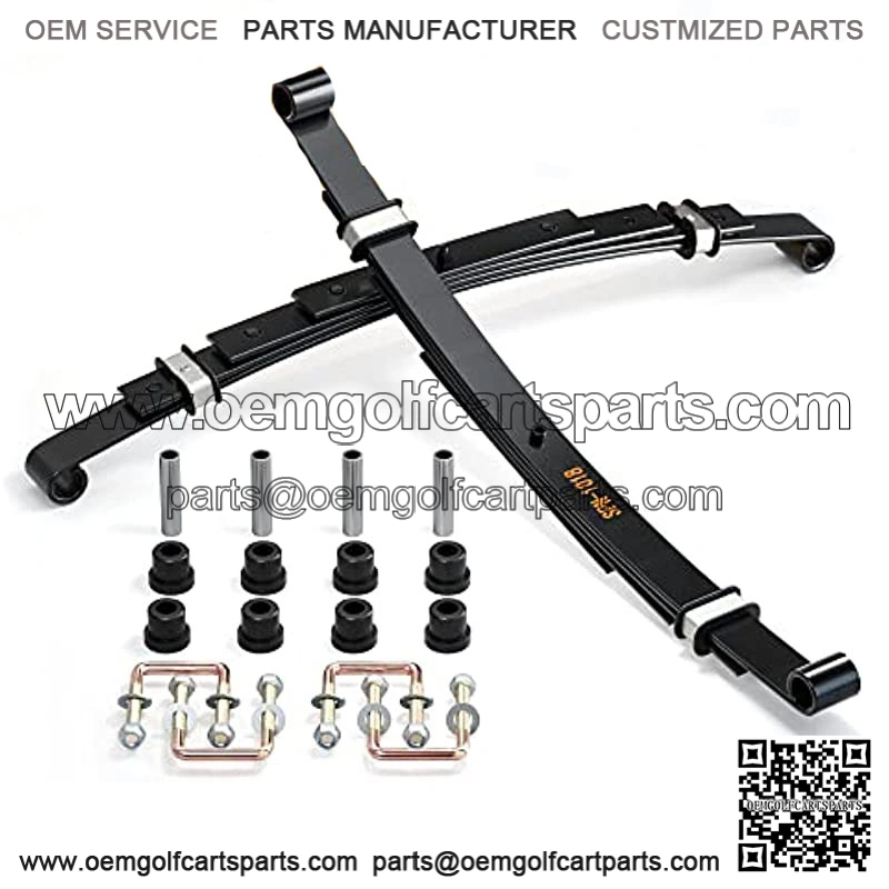 Golf Cart Rear Heavy Duty 4-Leaf Spring Kit with Bushings Sleeves and U Bolts for EZGO TXT 1994-2013 74207-G02 72618-G01