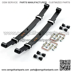 Rear Heavy Duty 3-Leaf Springs Kit with Bushings & Sleeves for EZGO TXT Golf Cart 1995-2013