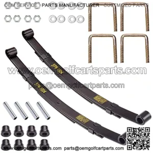 Golf Cart Heavy Duty Rear 3-Leaf Spring Kit with Bushings & Sleeves for 1995-2013 EZGO TXT OEM: 70506-G01 74135-G01 74207-G01 74207-G03