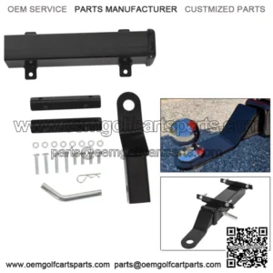 New Golf Cart Trailer Hitch Fits on Backseat Footrest For Club Car, Ezgo, Yamaha