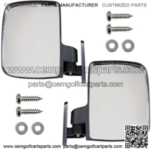 Golf Cart Mirrors - Set of 2 Side Mirrors (Passenger and Driver's Side)