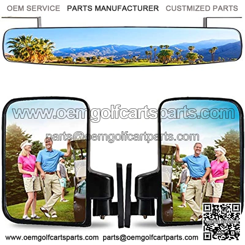 Golf Cart Mirrors Rear view Folding Side Mirrors for Club Car EZGO Yamaha Combo Pack