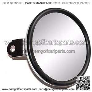 Universal 5. Chrome Convex Golf Cart Mirror fits Club Car, EZGO,Yamaha