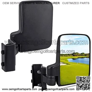 No-Drilling Required Golf Cart Side Mirror Universal Compatible with 0.75"-1.0" Club Cart EZ-GO Zone Cart Square Tube Mount Golf Cart Side View Mirrors - Pairs - Breakaway