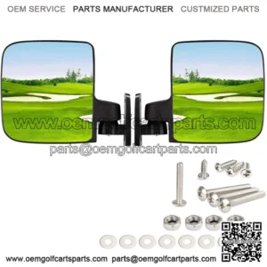 Golf Cart Folding Side View Mirrors For Club Car, Ezgo, Yamaha, Star Zone Carts
