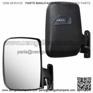 2pcs Golf Cart Side Mirrors Rear View Mirrors LED Fits Club Car Universal EZGO