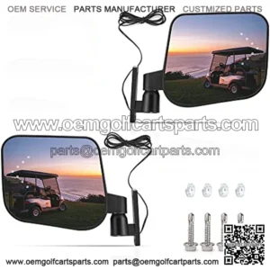 Universal Golf Cart Side Mirrors with LED Turn Signal Light??Rear View Mirror for EZGO Club Car Yamaha Gas & Electric,180?? Freely Adjustable and Foldable