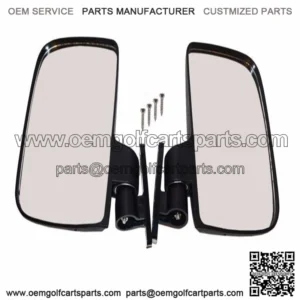 NEW Pair (2) Folding Side View Mirrors For Club Car, EZGO, Yamaha Golf Carts