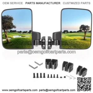 Golf Cart Side Mirrors No Drilling for Club Car EZGO Yamaha Rear View Mirror