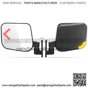 Golf Cart Side Rear View Mirrors W/ LED Turn Signal for EZGO Club Car YAMAHA