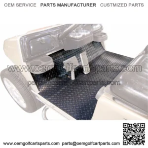 EZGO TXT Golf Cart Rubber Diamond Plate Black Floor Mat 2001.5 to 2009 1/2