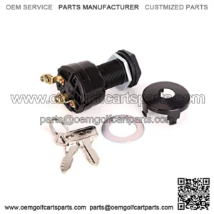 Golf Cart Ignition Switch 2-PIN for 36V - 48V Electric Golf Cart Club Car DS (1996 Up) Replacement Part 101826201 - with 2pcs Club Car Key