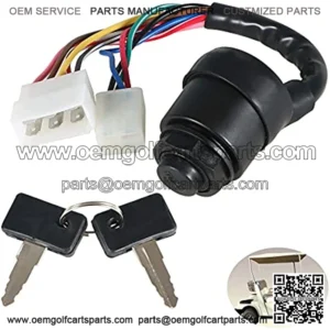 Ignition Switch with Keys Replacement for Yamaha Gas 2 Cycle Golf Cart G1 1979-1989 J17-82508 - 20