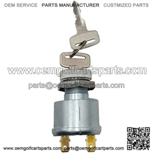 Ignition Switch 17421G1 fit for EZGO Golf Cars 2 Terminal Gas-Electric ON-Off, 2 Prong 4 Key Free Terminals & Carabiner