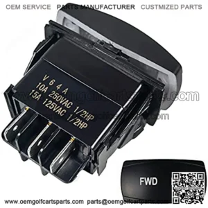 Forward Reverse Switch Compatible with Club Cart Precedent PowerDrive Electric Golf Cart Accessories, FWD REV Rocker Switch Plug and Play Replaces OEM# 101856001 101856002