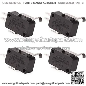 4 Pack Golf Cart Micro Switch 2 & 3 Prong for Club Car DS Precedent OEM # 1014807,1014240, 1014805