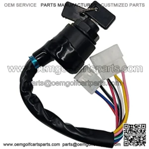 Ignition Switch with Keys J17-82508-20 J10-82508-20 Compatible with Yamaha Golf Cart G1 2-Cycle Gas Models 1979 1980 1981 1982 1983 1984 1985 1986 1987 1988 1989
