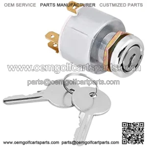 Ignition Switch with Keys, 4 Position Ignition Switch with ON Off Start, Universal 12v Ignition Switch for Most Cars, Motorcycles and Boats