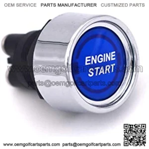 Push Start Ignition Switch - JOYHO Off-(ON) Momentary Engine Start Button Switch, Fit for 12V-24V Vehicles, Blue LED Light