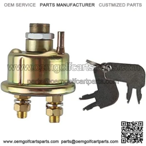 7N0718 7H7290 Caterpillar Battery Disconnect Master Power Starter Switch with 2 Position 2 Stud 2 Keys for Excavators, Dump Trucks and Other Heavy Equipment