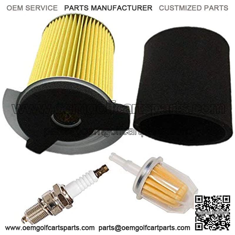 Air Filter Pre-Filter with Spark Plug Fuel Filter Tune Up kit Replacement forYamaha G1 2 Cycle 1978-1989 Gas Golf Cart and G14 4 Cycle 1995-1996 Gas Golf Cart Replace J10-14417-00 JF7-14450-01