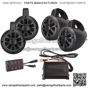 NUTV4 Quad - 4 Channels Marine Bluetooth ATV/Golf Cart/UTV Speakers Stereo System