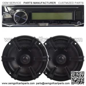 Golf Cart Radio wOLK Golf Cart Speakers (Stereo System w/ Bluetooth Receiver)