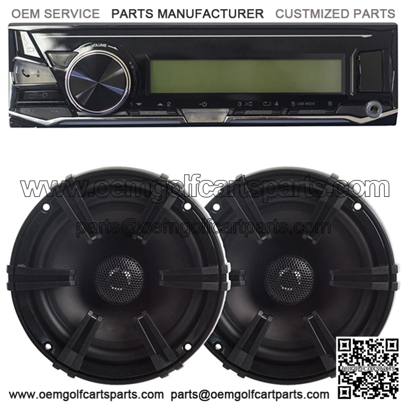 Golf Cart Radio wOLK Golf Cart Speakers (Stereo System w/ Bluetooth Receiver)