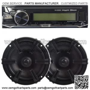 Golf Cart Radio w/ POLK Golf Cart Speakers (Stereo System w/ Bluetooth Receiver)