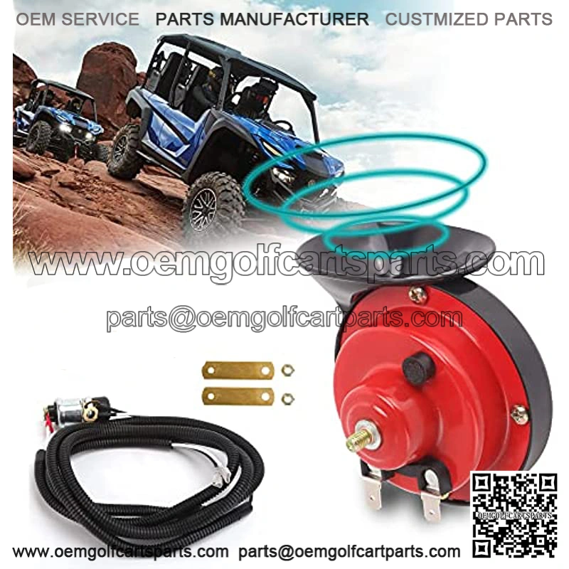 12V Golf Cart Horn Kit Universal for EZGO Club Car Yamaha, UTV, Boat - Red