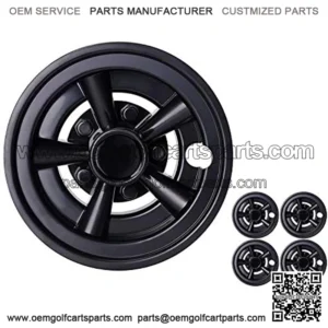 8 Inch Golf Cart Wheel Covers Hub Caps for EZGO, Club Car, Yamaha - Universal Snap-on Installation, Set of 4