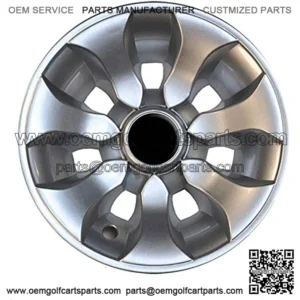 (Set of Four) 8 inch Drifter Golf Car Wheel Covers (Machined Silver)