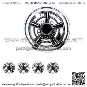 Golf Cart Wheel Covers Hub Caps (Set of 4), Fit for EZGO Club Car Yamaha Carts 8"- Sliver
