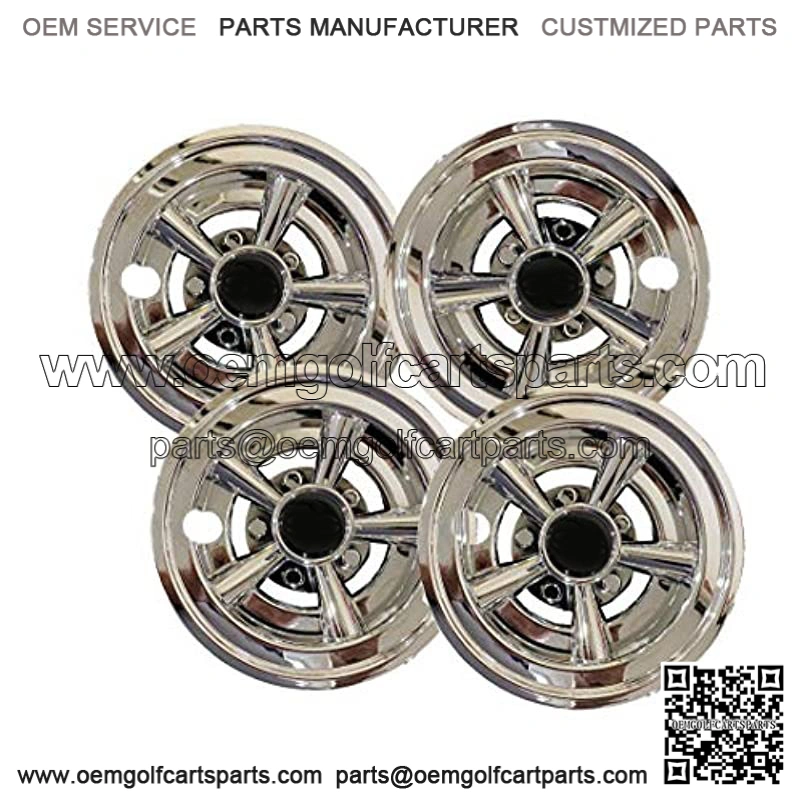 4 Golf Cart Wheel Covers Hub Caps 8" Silver For YAMAHA CLUB CAR EZGO