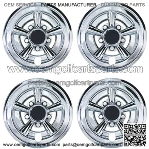 Golf Cart Wheel Covers, 8" Chrome (Set of 4)