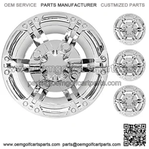 Golf Cart 8" Wheel Cover Set of 4 Daytona Chrome